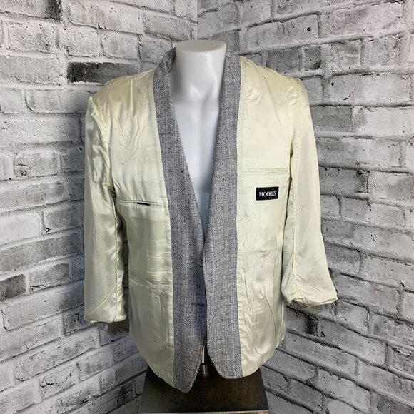 Vintage Tweed Blazer Sport Coat Mens 42 Short Blue Gray Union Made Old Money 90s - Picture 8 of 16